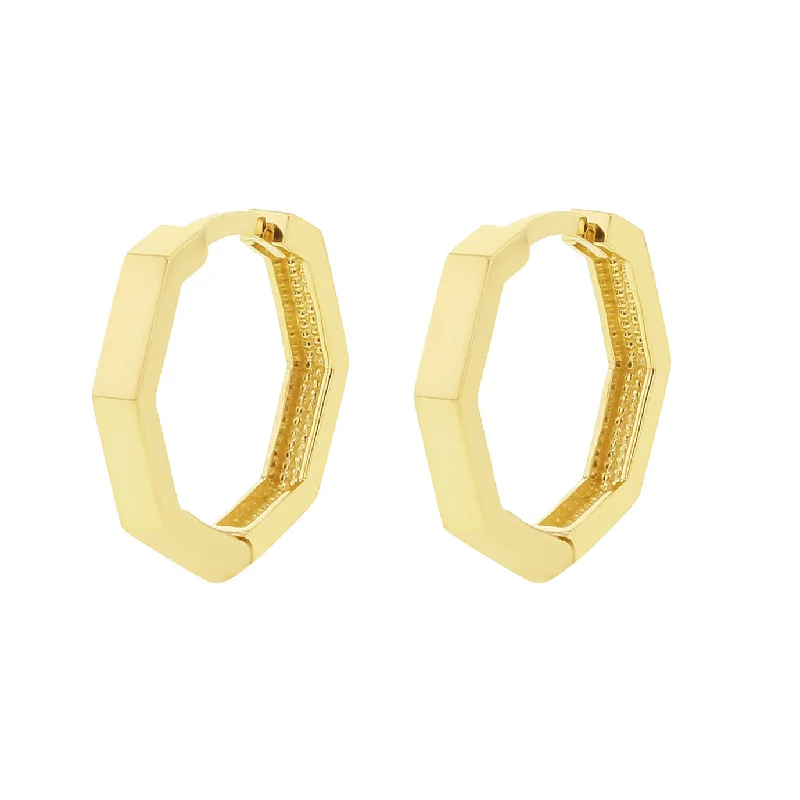 Honeycomb Gold Hoop Earrings