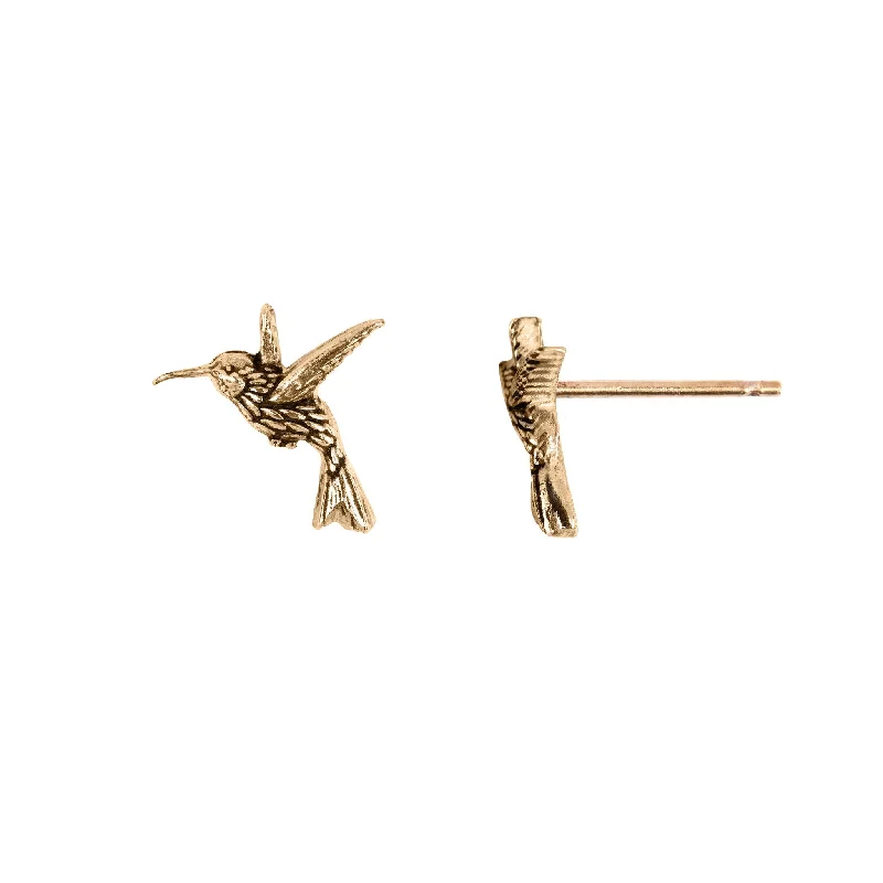 Hummingbird 14K Gold Stud