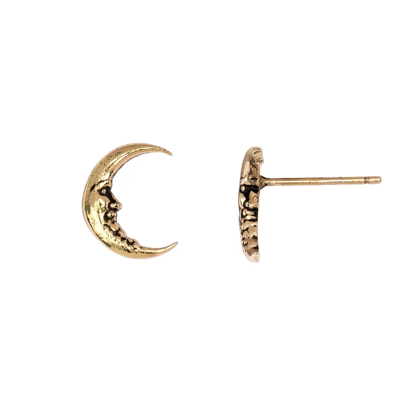 Moon 14K Gold Stud