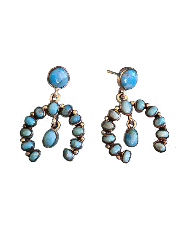 Turquoise Naja Shape Post Earrings by Paige Wallace