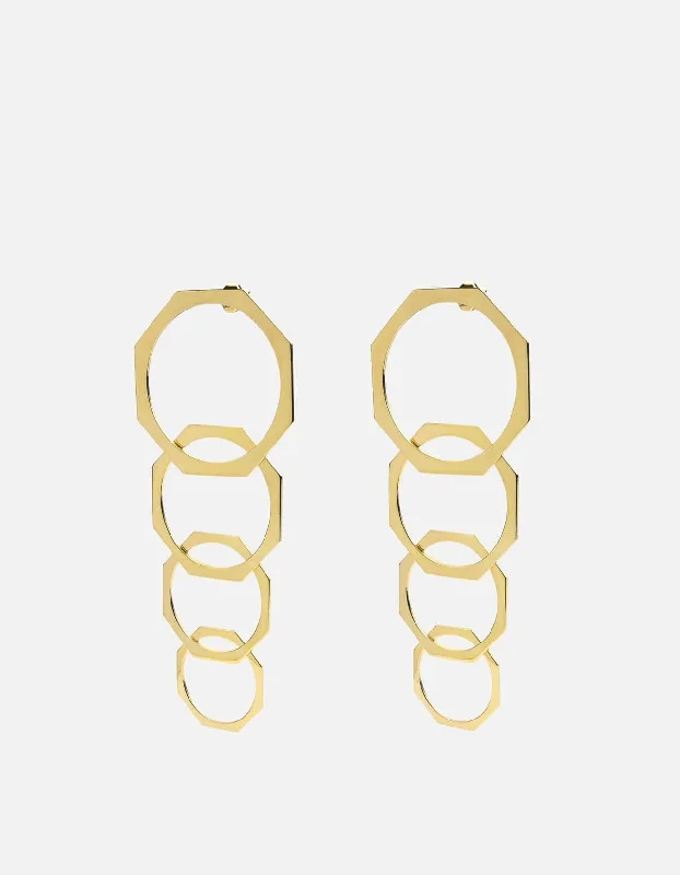 Octet Earrings, Gold Vermeil