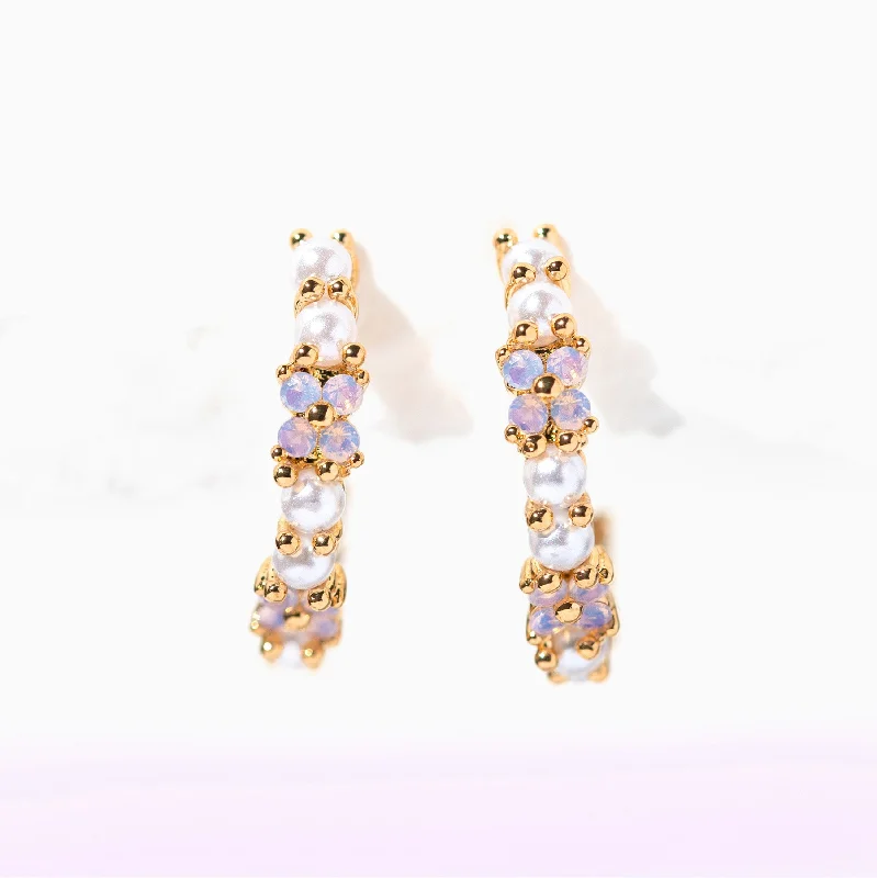 Orchid Pearl Hoops