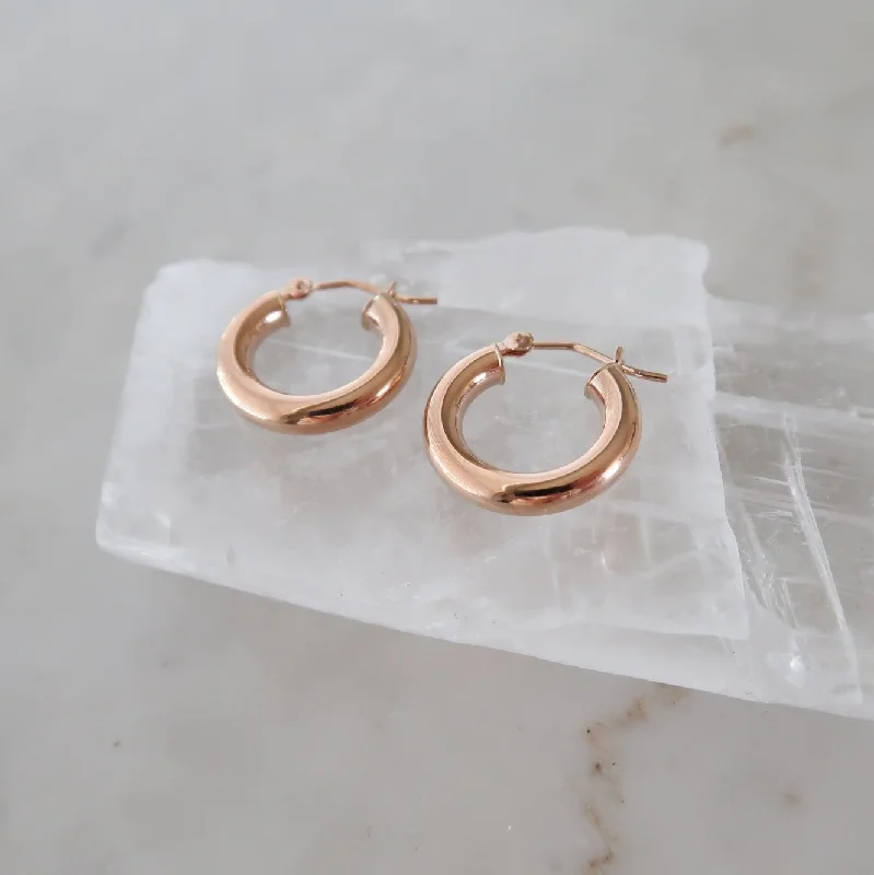 Petite Chubby Hoops 14K Rose Gold