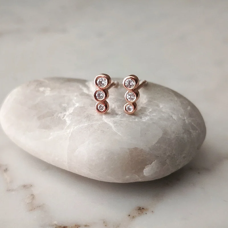 Petite Diamond Ear Climbers | 14K Rose Gold