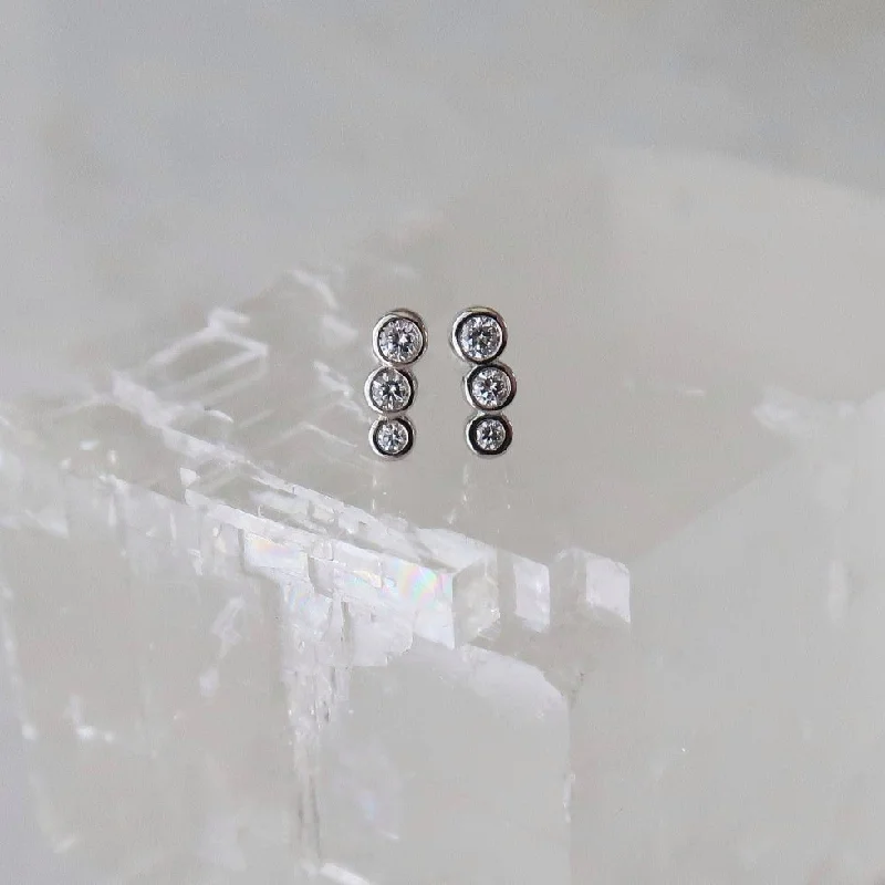 Petite Diamond Ear Climbers 14K White Gold