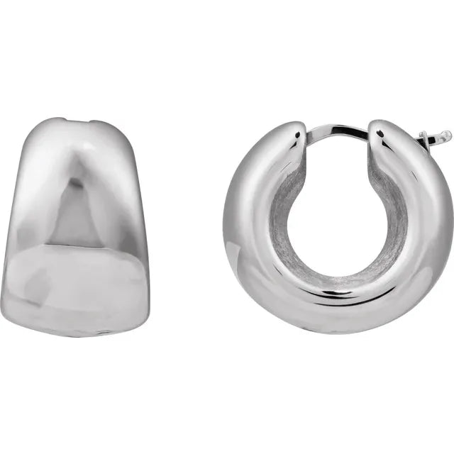 Round Sculptural Hoops | Sterling Silver