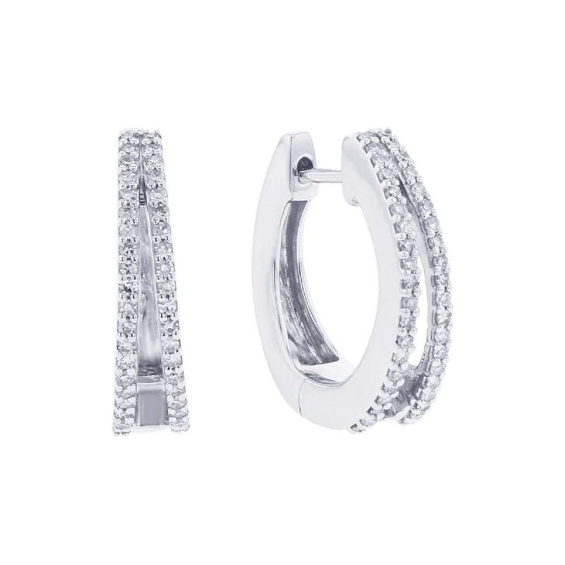 Silver Falls Diamond Hoop Earrings