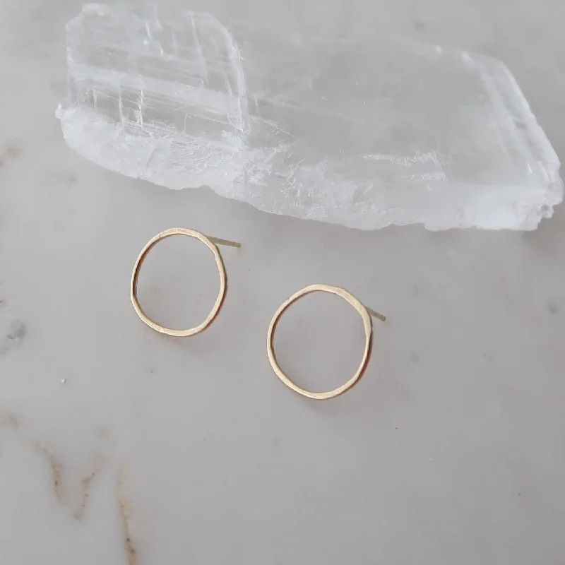 Small Hoop Studs Yellow Gold