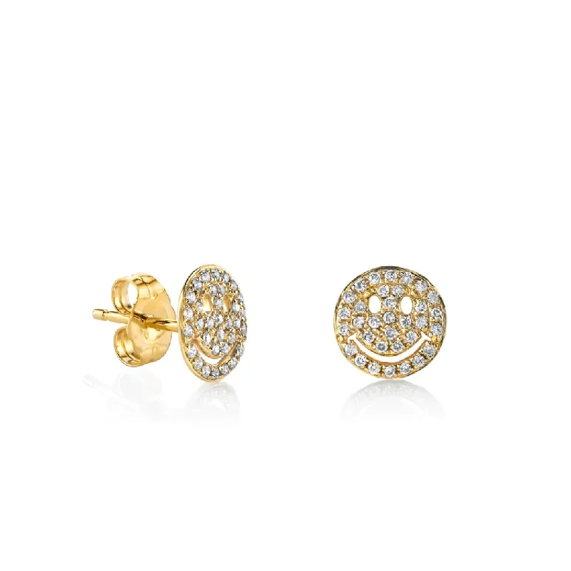 Smiley Face Diamond Studs