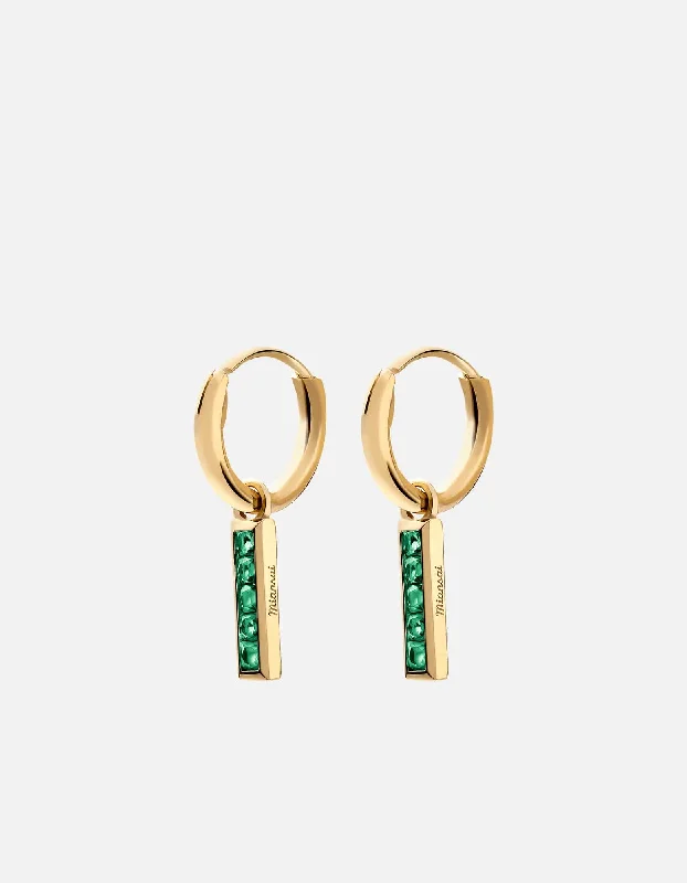 Totem Agate Huggie Earrings, Gold Vermeil