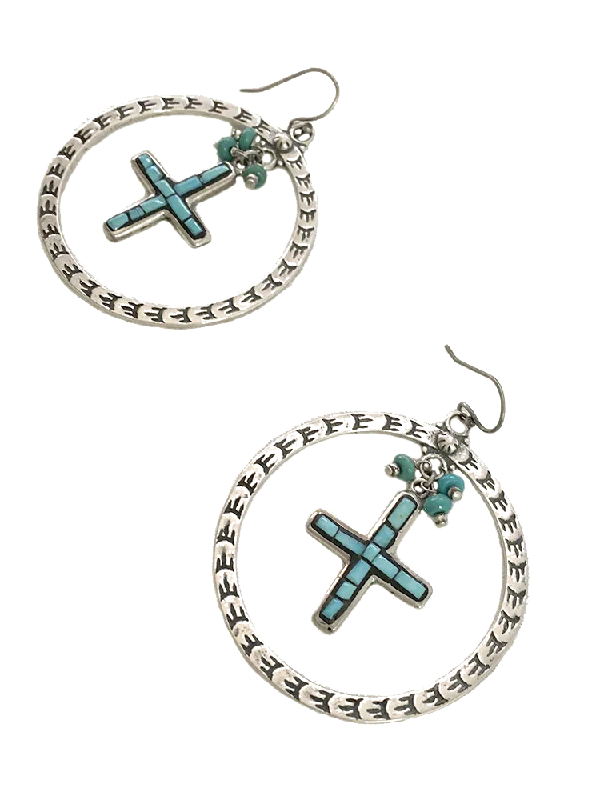 Dangling Inner Cross Earrings