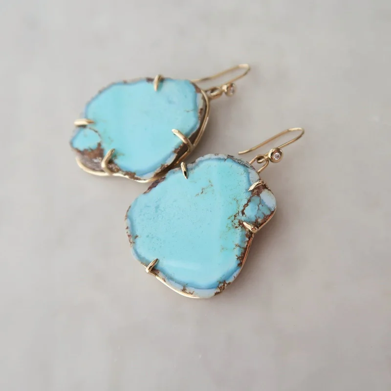 Turquoise Slab Earrings No. 1