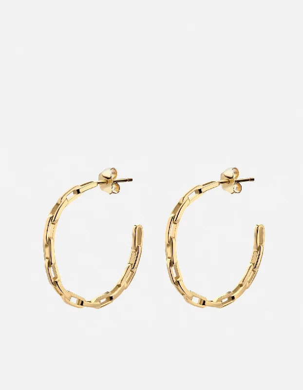 Volt Link Hoop Earrings, Gold Vermeil