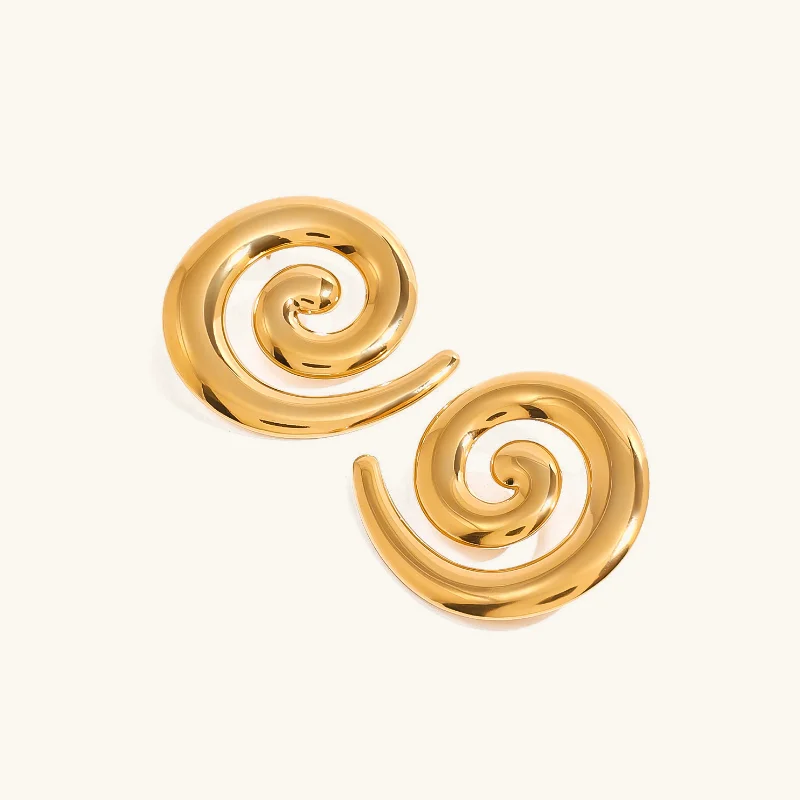 Zarya Spiral Gold Earrings