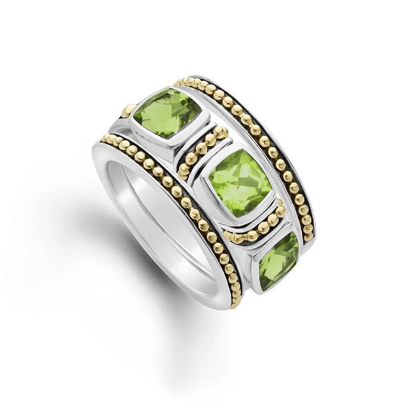 Peridot Stacking Rings (Size 7)