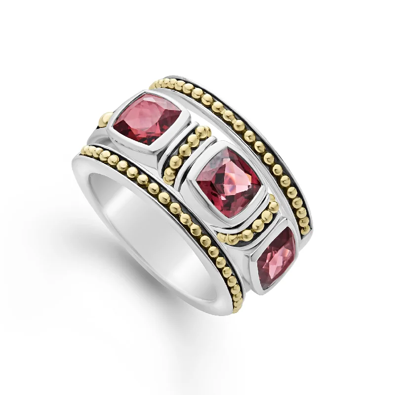 Rhodolite Garnet Stacking Rings (Size 6)