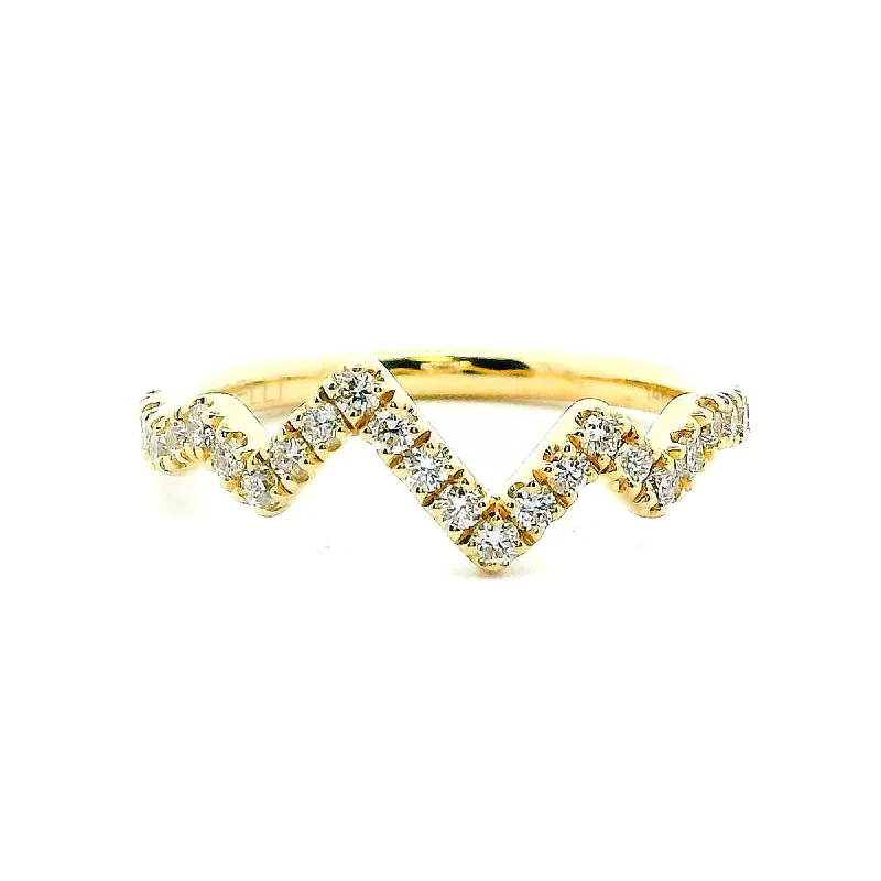 14K Yellow Gold 0.34cttw. Diamond Heartbeat Fashion Ring