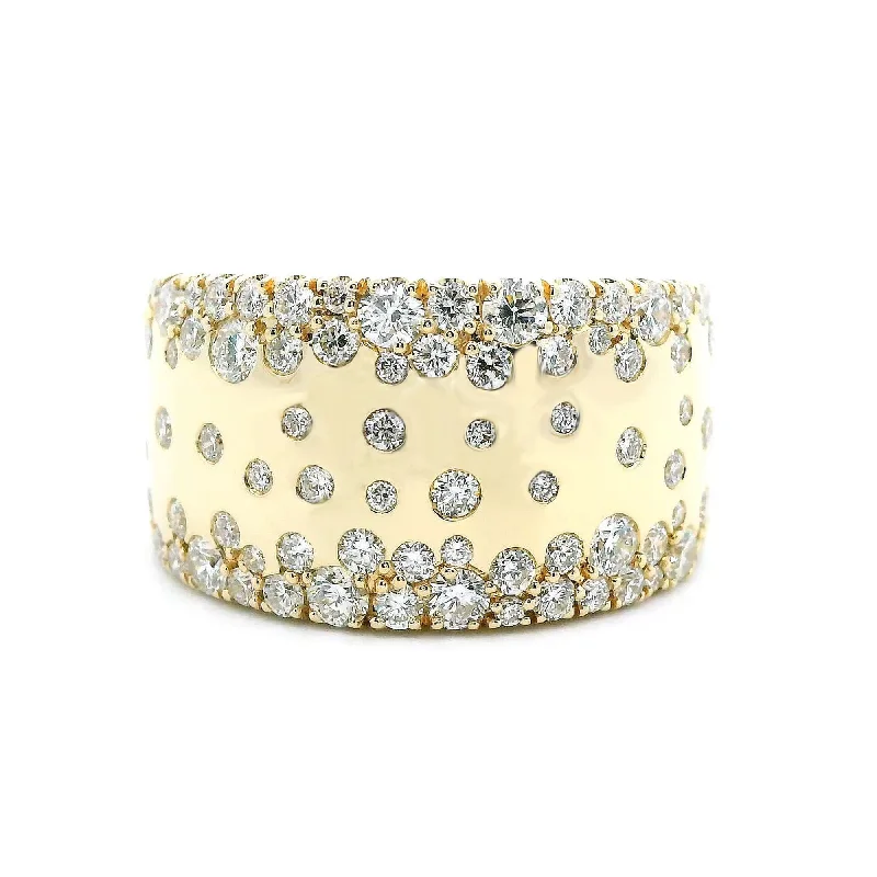 14K Yellow Gold 1.48cttw. Diamond Scattered Design Fashion Ring