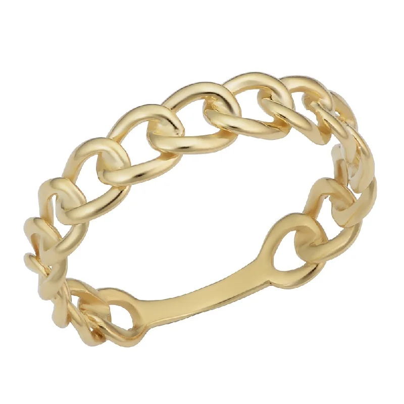 14k Yellow Gold 4.5mmillimeter Curb Link Ring (size 5-8)