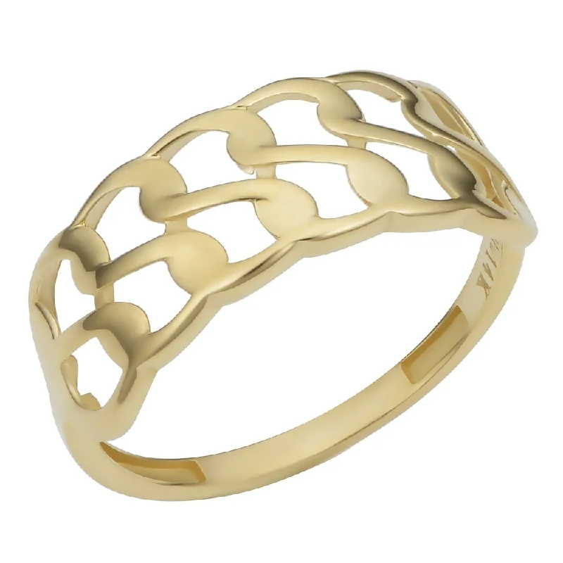 14k Yellow Gold Double Row Curb Ring (7.9 millimeter)