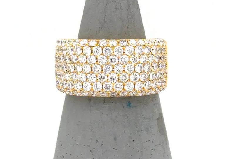 14K Yellow Gold Wide Pave Band