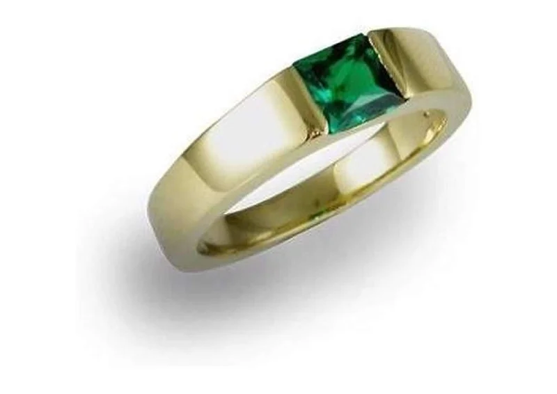 Ring with a Biron Emerald, Yellow Gold