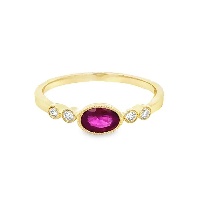 Mountz Collection Ruby and Diamond Ring in 14K Yellow Gold