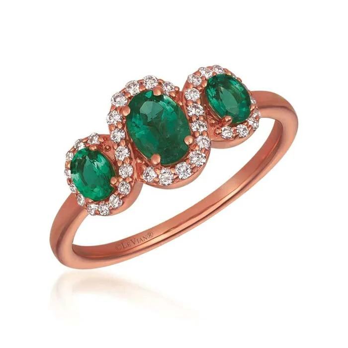 Le Vian Ring featuring Costa Smeralda Emeralds and Vanilla Diamonds in 14K Strawberry Gold