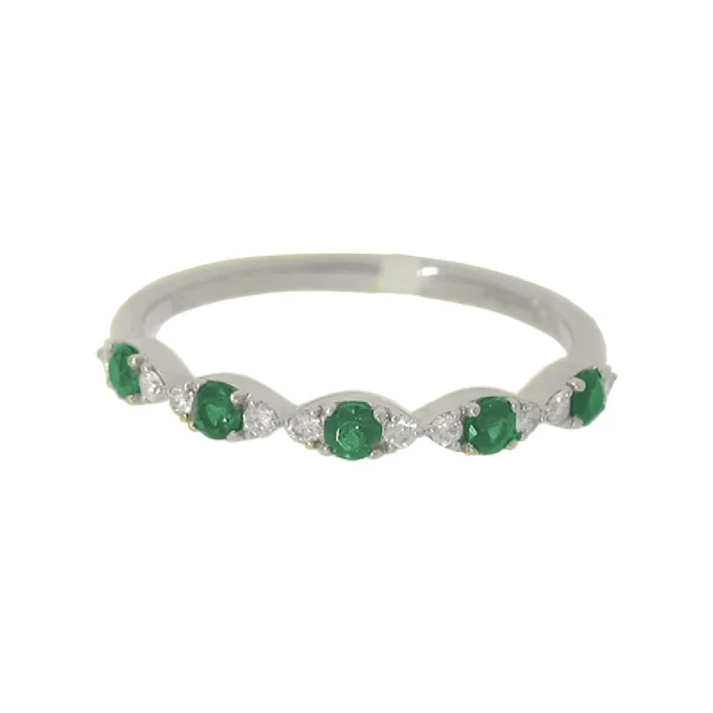 Emerald & Diamond Stackable Band