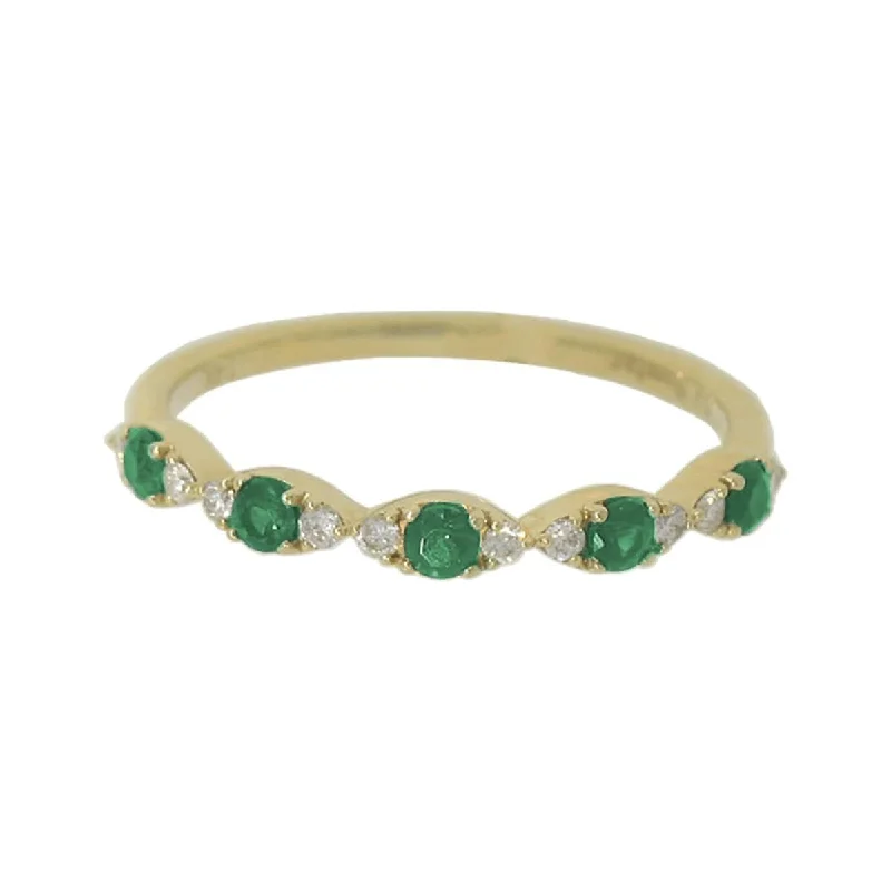 Emerald & Diamond Stackable Band