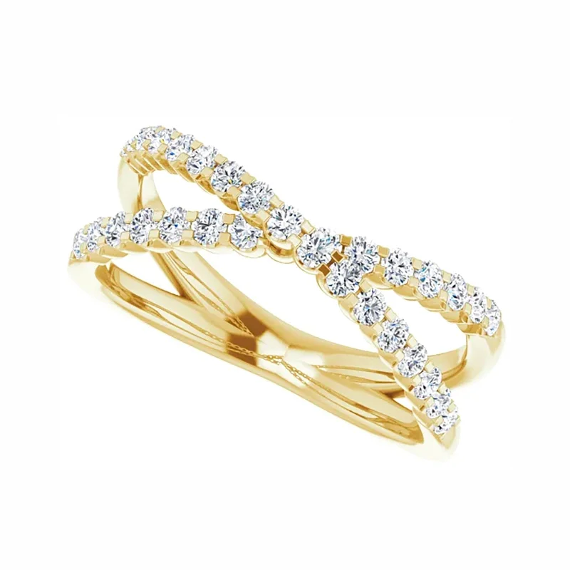 Diamond Criss-Cross Ring