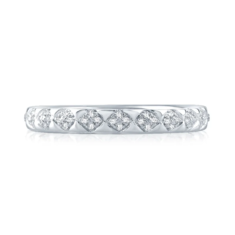 A.Jaffe Multi Diamond Accented Quilted Wedding Band MR2125Q/18