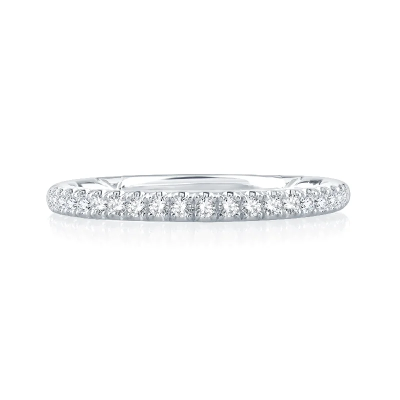 A.Jaffe Pavé Set Diamond Quilted Wedding Band MR2142Q/24