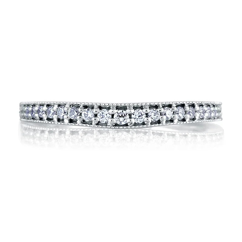 A.Jaffe Signature Milgrain Pave Diamond Wedding Band MRS441/21