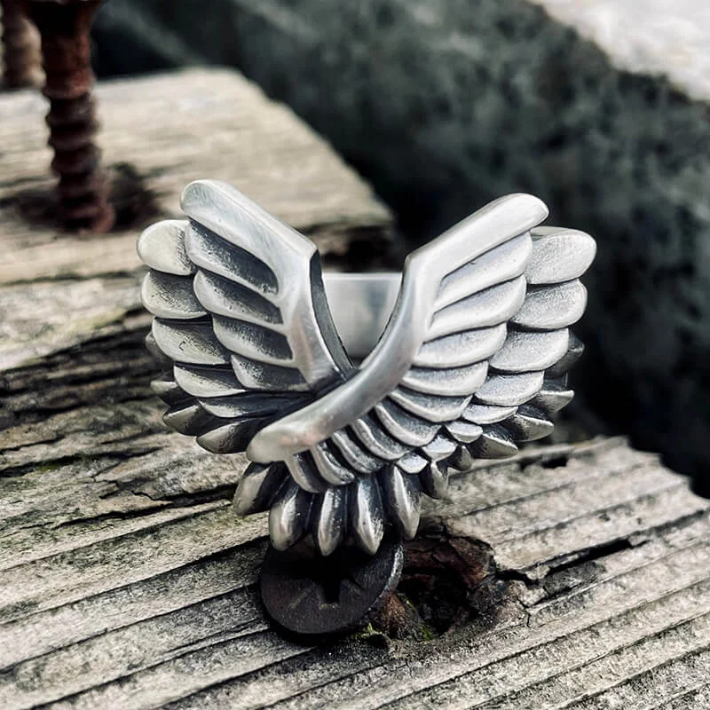 Angel Wing Brass Sterling Silver Beast Ring