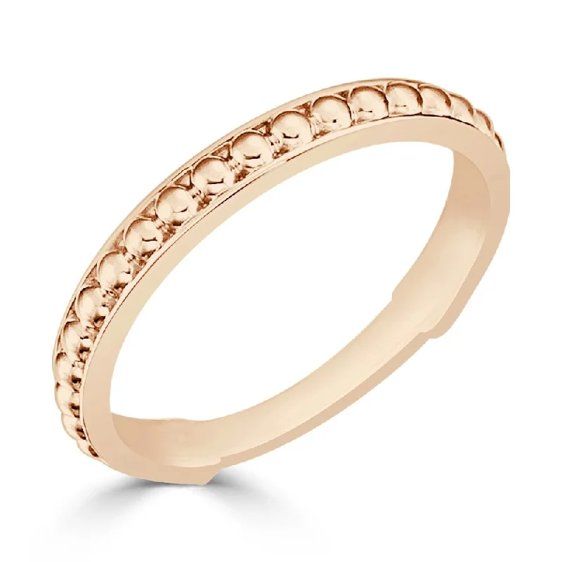 Auriya 10K Gold Simple Modern Bead Stack Anniversary Ring