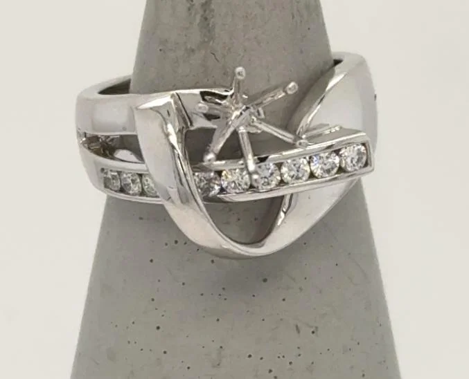 14K White Gold Diamond Semi-Mount