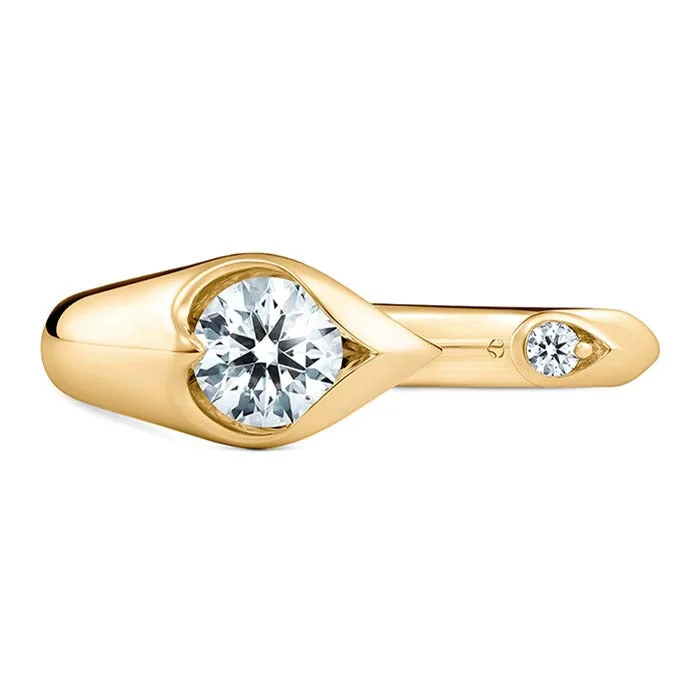 Hearts On Fire LU Open Droplet Ring in 18K Yellow Gold