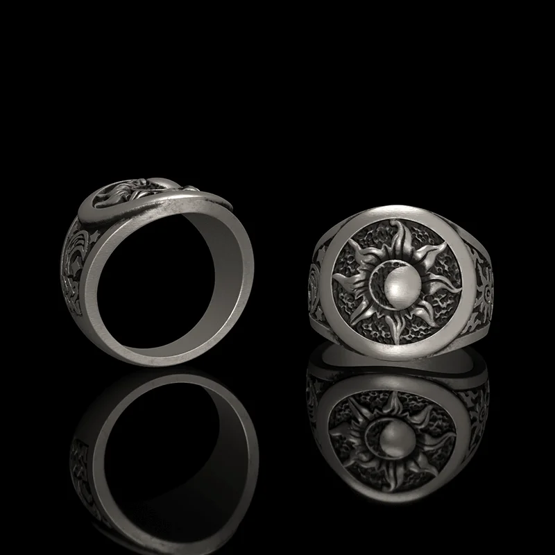 Celtic Sun And Moon Sterling Silver Ring