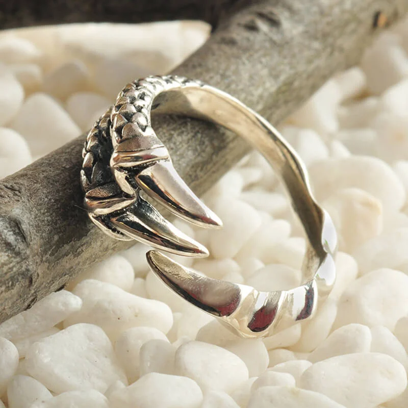 Dragon Claw Sterling Silver Open Ring