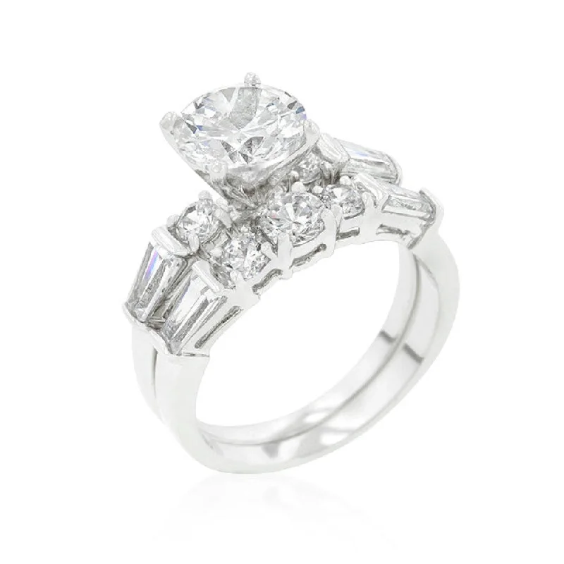 Elegant Engagement Set With Large Center Stone