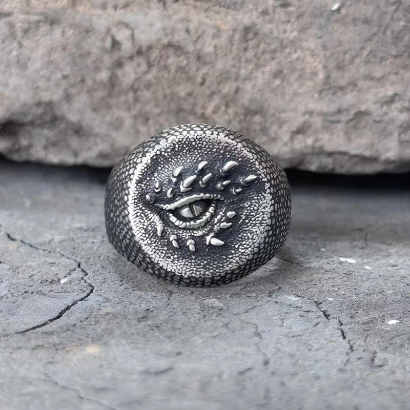 Fierce Dragon Eye Sterling Silver Ring