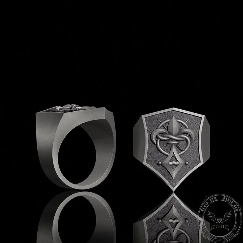 Fleur-De-Lis Sterling Silver Christian Ring