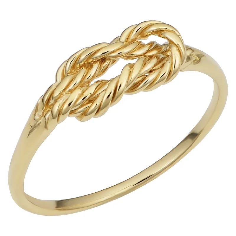 Fremada Italian 14k Yellow Gold Twisted Design Love Knot Ring