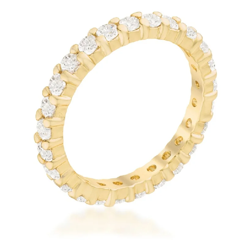 Goldtone Cubic Zirconia Eternity Band