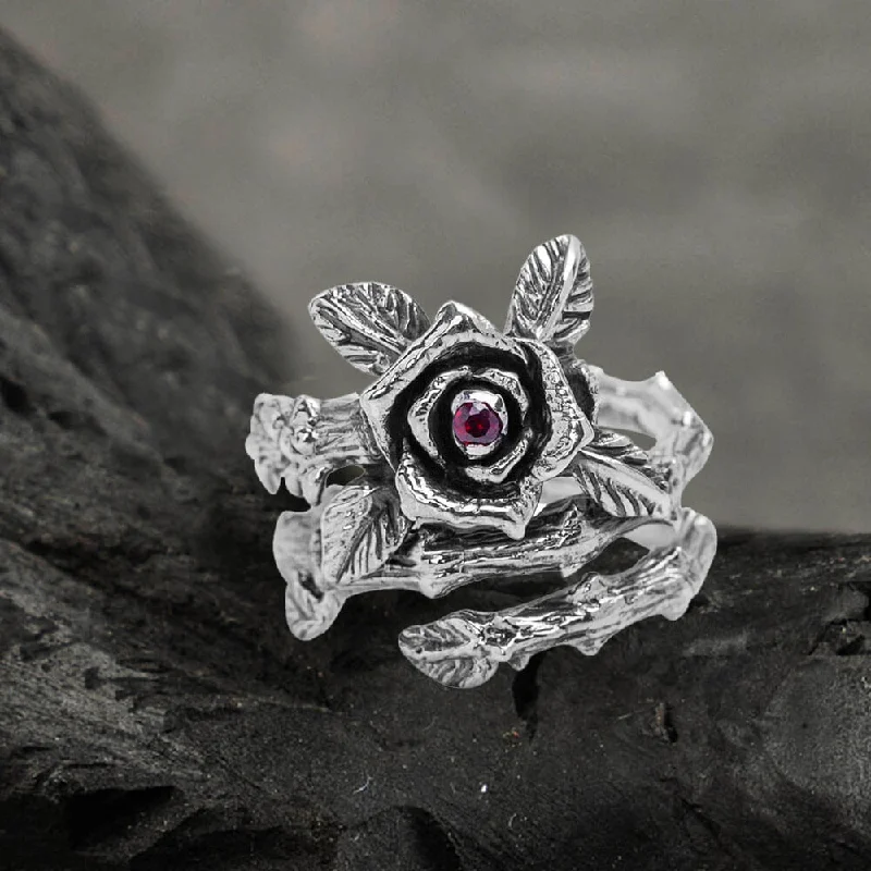 Gothic Rose Sterling Silver Ring