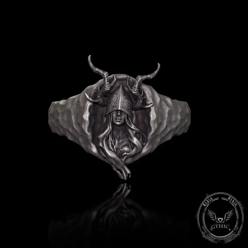 Horned Armor Witch Sterling Silver Ring