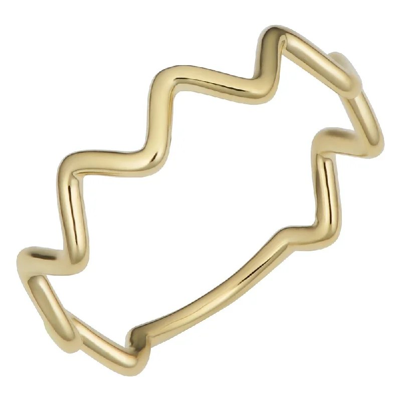 Italian 14k Yellow Gold High Polish Zigzag Ring