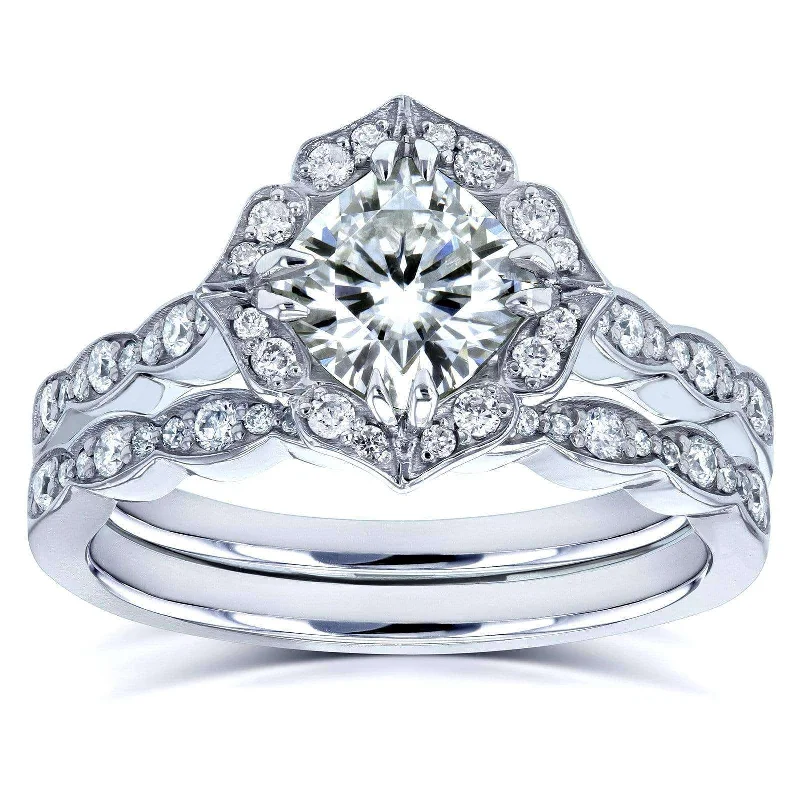 Jasmine Moissanite & Diamond Bridal Set