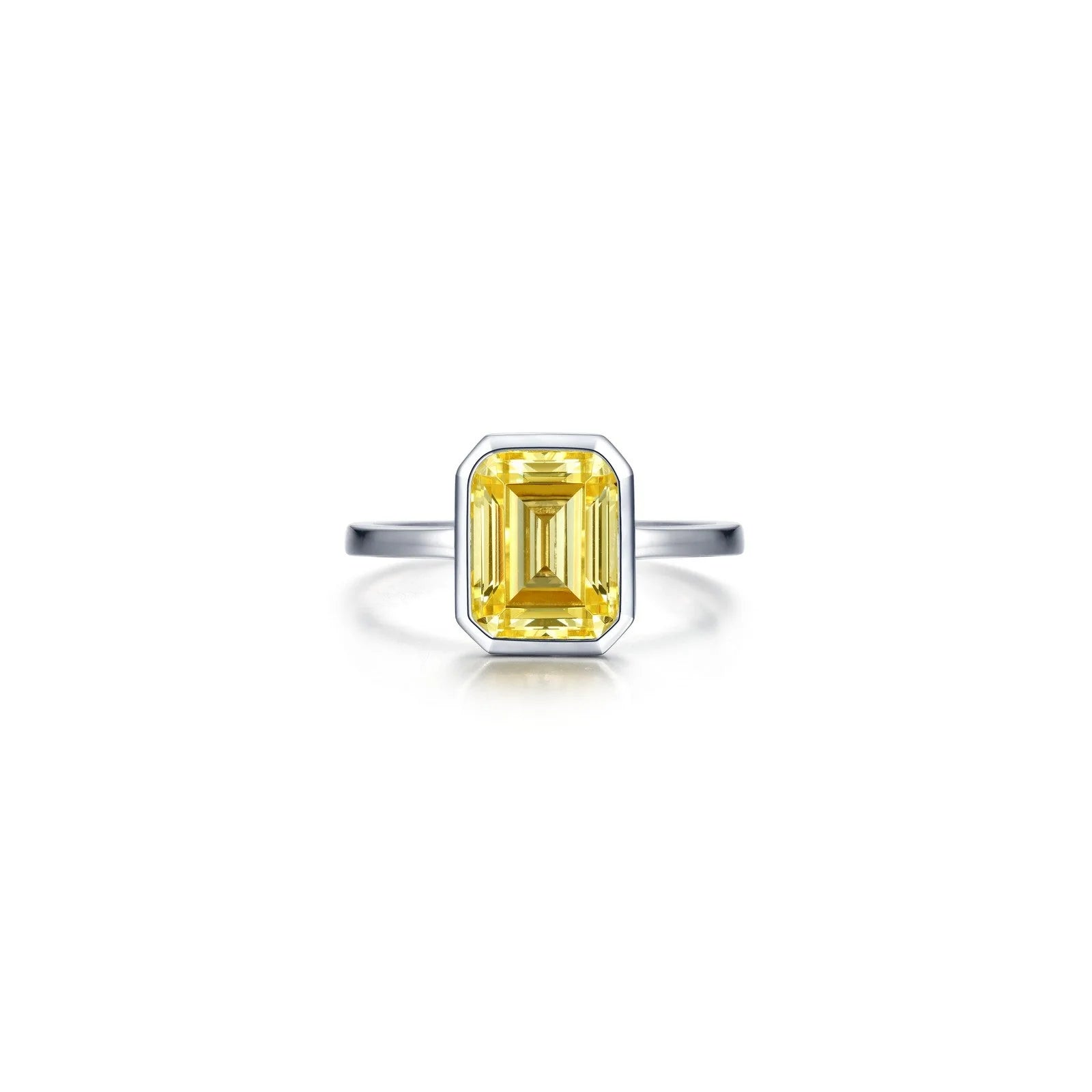 Lafonn Canary Emerald-Cut Bezel-Set Ring R2038CAP05